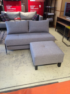 Cubed Love Seat/Full Xl Bed $1733.  Floor Model In Md Grey $1650.  Footstool $375