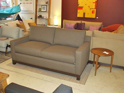 Soho Condo Sofa At 70”W With Comfort Coil Seat Upgrade And Chocolate Wood Stain Base. $1499