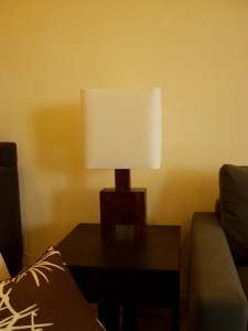 Peri Solid Walnut Table Lamp $275