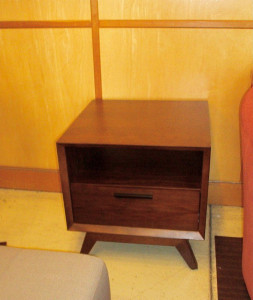 Mid Century Modern Side Table In Walnut With Chocolate Stain $549