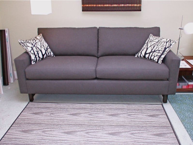 Soho 2 84” Sofa In Fanfare Grey With Custom Leg And Extended Arm $1995