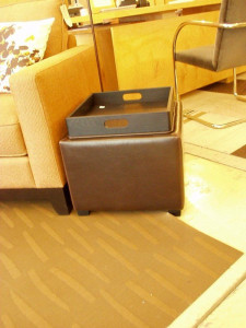 Leather Storage Cube As Side Table $245