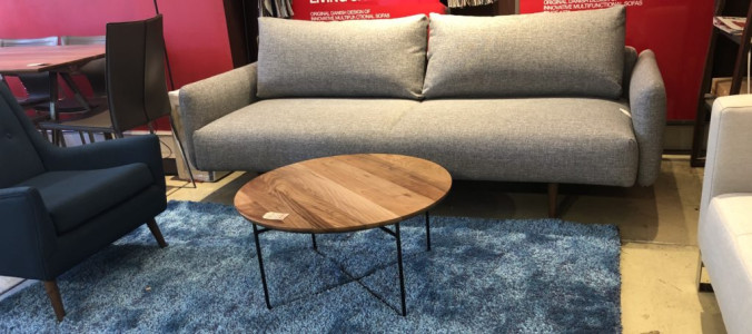 $3000 Innovation Living Frode Sofa W/Arms, Dark Wood, 55″X79″ Twist Granite