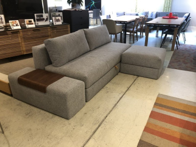 Osvald Queen Storage Sofa/Bed By Innovation.floor Model In Stock$2499.  Shown With Cornila Storage Ottoman $639 And Grand Side Table With Walnut Tray $699