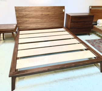 $1899 Catalina Solid Walnut And Walnut Ply Queen Bed.  Made In U.s.
