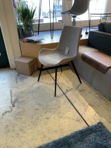 Dover Dining Chair In Ecru Fabric. Floor Model 