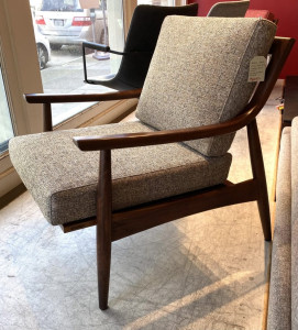 Adam Occasional Chair Solid Walnut In Mineral Floor Model $849