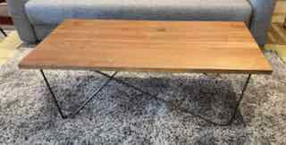 Nelson Solid Walnut Coffee Table W/Metal Leg. 
Floor Model $499